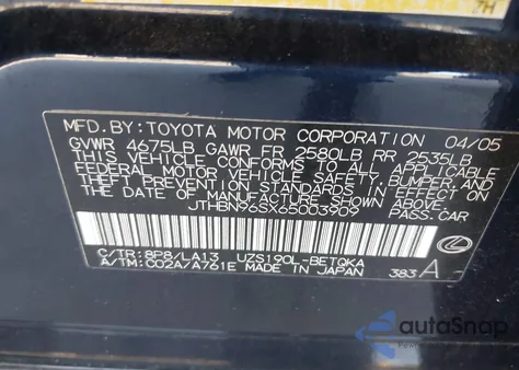 2006 Lexus Gs 430 z USA, uszkodzony, nr VIN JTHBN96SX65003909